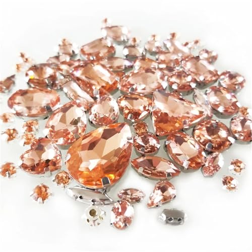 Strassstein, 68 Stück/50 Stück/30 Stück Mix Top Kristallglas for Aufnähen von Strasssteinen for Handarbeiten, Nähsteine ​​für Heimwerker/Kleidung/Hochzeitskleid(Water Red 68pcs) von SFQEVHRZ