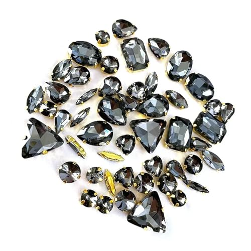 Strassstein, Gemischte Form Nähen Auf Glas Strass Kristall Schnalle Diy Hochzeit Dekoration Zubehör 50 Teile/beutel(Grijs) von SFQEVHRZ