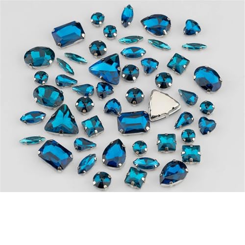 Strassstein, Multi-Form Flache Rückseite Mix Größe Glas Nähen Auf Strass Bunte Kristalle Steine ​​Für Hochzeit Kleid Dekoration(Indicolite,30Pcs) von SFQEVHRZ