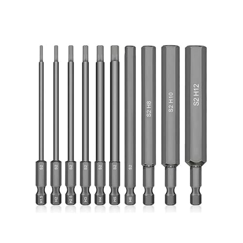 1.5-12mm 1/4 zoll inbusschlüssel sechskant schraubendreher bohrer set magnetbohrer 100mm s2 10 stück 1.5-12mm 1/4 zoll inbusschlüssel sechskant schraubendreher bohrer set magnetbohrer 100mm s2 10 stück von SFYMORHE