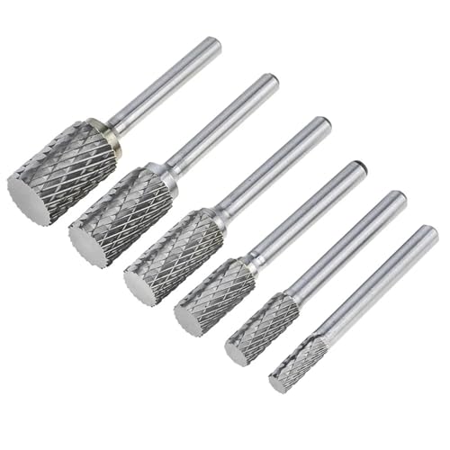 AX0616M06 Drehfeile aus Hartlegierung, Typ A mit Doppelnut, Schleifkopf aus Wolframstahl, 6 mm, 1 Stück AX0616M06 Drehfeile aus Hartlegierung, Typ A mit Doppelnut, Schleifkopf aus Wolframstahl, 6 mm, 1 Stück von SFYMORHE