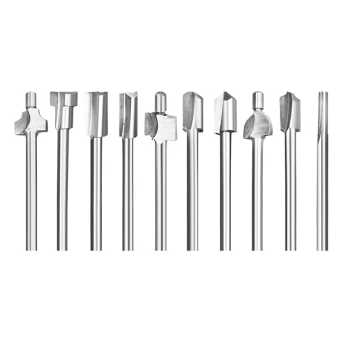 Fräser für Zimmerei mit 1/8 Zoll Schaft und 3 mm für Rotationswerkzeuge, 10 Stück (Silber) von SFYMORHE