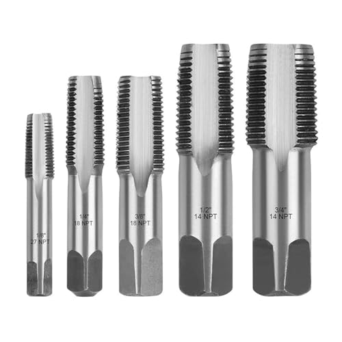 Gewindebohrer Set HSS NPT Metallgewinde 1/8 1/4 3/8 1/2 3/4 Zoll 5 Stück Gewindebohrer Set HSS NPT Metallgewinde 1/8 1/4 3/8 1/2 3/4 Zoll 5 Stück von SFYMORHE