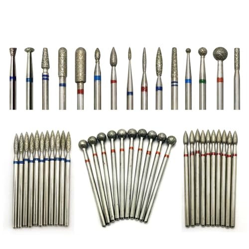 Nagel Bohrer Bits Diamant Fräser for Maniküre Häutchen Grat Fräser 10Pcs(H0210D-M(D)) von SFYMORHE