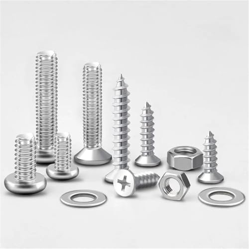 Schrauben, Muttern, Kappen, Befestigungsschrauben, Unterlegscheiben, selbstschneidende Schrauben, Kit M2M3 M4M5M6 1 Stück (11 Typ-F-293Pcs) von SFYMORHE