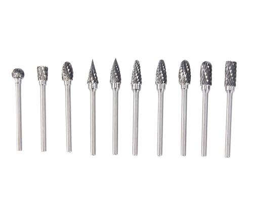 Wolframkarbid-Rotationsfräser mit 3 mm Schaft, 3 x 6 mm, zweischneidig, 3/6 mm Schaft, 10 Stück Wolframkarbid-Rotationsfräser mit 3 mm Schaft, 3 x 6 mm, zweischneidig, 3/6 mm Schaft, 10 Stück von SFYMORHE