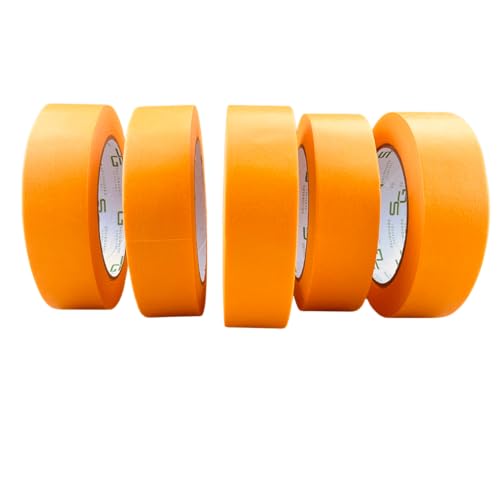 SOLIDGUARD Goldband Malerkrepp (5 Stk x 25 mm) Kreppband für Maler oder Heimwerk Malerband Profi Abdeckband Malertape Klebeband Washi Tape Gold Papiertape Selbstklebend UV UV-beständig von SG SOLIDGUARD SUREFORT