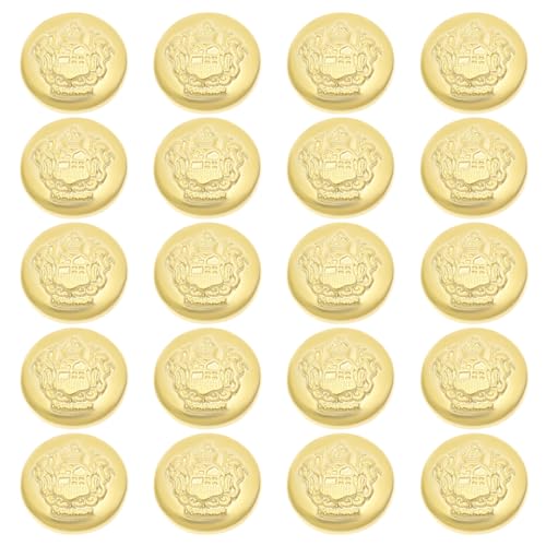 SG Store 20 Stück Kleiderknöpfe Goldfarben Runde Knöpfe Vintage Knöpfe Im Britischen Stil für Herren Und Damen Blazer Mäntel Uniformen Hemden Pullover Und Jacken 21 Mm SG Store 20 Stück Kleiderknöpfe Goldfarben Runde Knöpfe Vintage Knöpfe Im Britischen Stil für Herren Und Damen Blazer Mäntel Uniformen Hemden Pullover Und Jacken 21 Mm von SG Store