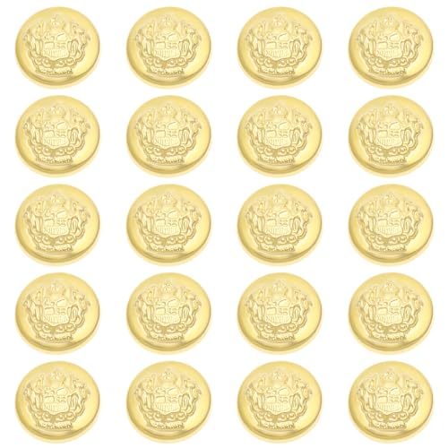 SG Store 20 Stück goldene runde Knöpfe im britischen Vintage-Stil, Knöpfe für Männer und Frauen, Blazer, Mantel, Uniform, Hemd, Pullover und Jacke, 18 mm von SG Store