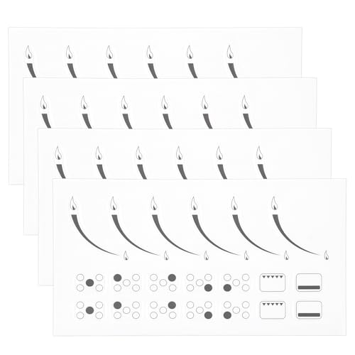 SG Store 4 Sätze 160x90mm Flammenring Herd Etiketten Anzeige Aufkleber Transparente PVC Etiketten Inklusive Brenneraufkleber Schwarze Quadratische Etiketten für Herde Öfen Kochfeld Kennzeichnung von SG Store