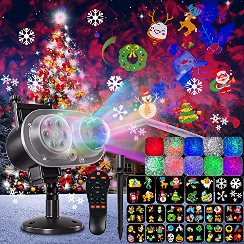 Weihnachten LED Projektorlampe, 26 HD Effekte (3D-Ozeanwellen und muster) Weihnachts Projektorlichter Wasserdichte Outdoor Projektor Beleuchtung Weihnachtslicht mit Fernbedienung für Partydekorationen von SGAINUL