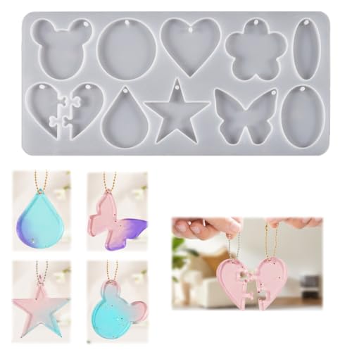 SGERUFZ 1 Pcs Silikon-Gießform Deko-Formen für Schmuck-Beton Art Resin Gießharz Gießpulver 10 Motive Geschenkanhänger Christbaumanhänger SGERUFZ 1 Pcs Silikon-Gießform Deko-Formen für Schmuck-Beton Art Resin Gießharz Gießpulver 10 Motive Geschenkanhänger Christbaumanhänger von SGERUFZ