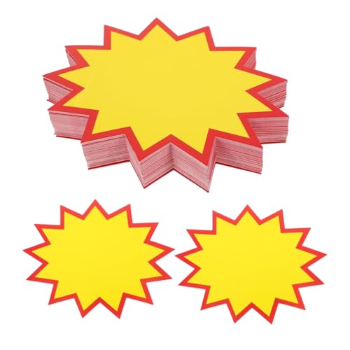SGERUFZ 50 Pcs Fluoreszierende Preisschilder Zeichen Price Stickers für Supermärkte Geschäfte Ladengeschäfte 17 * 13 cm von SGERUFZ