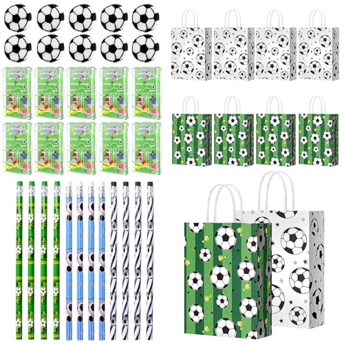 SGQTGIMU 42 Stück Fußball Mitgebsel Set, 12 Fußball-Bleistifte, 10 Fußball Radiergummis, 10 Fußball Geschenktüten, 10 Fußball-Flipperspiele, ideal als Gastgeschenke für Kindergeburtstag Fußballparty SGQTGIMU 42 Stück Fußball Mitgebsel Set, 12 Fußball-Bleistifte, 10 Fußball Radiergummis, 10 Fußball Geschenktüten, 10 Fußball-Flipperspiele, ideal als Gastgeschenke für Kindergeburtstag Fußballparty von SGQTGIMU