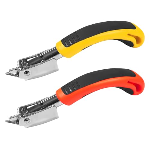 2-Teiliger Tragbarer Nagelheber, Stapelentfernungswerkzeug, Möbelnagelheber, Geeignet Zum Zerlegen Von T-Förmigen Nagel Und U-Förmigen Nagel (Gelb, Orange). von SGSCFG