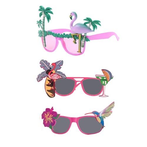 SGSCFG 3 Stück Flamingo -Brillen, Flamingo -Sonnenbrillen, Hawaiianische Partygläser, Hawaiianische Accessoires, Strandpartygläser, Foto -Requisiten. SGSCFG 3 Stück Flamingo -Brillen, Flamingo -Sonnenbrillen, Hawaiianische Partygläser, Hawaiianische Accessoires, Strandpartygläser, Foto -Requisiten. von SGSCFG