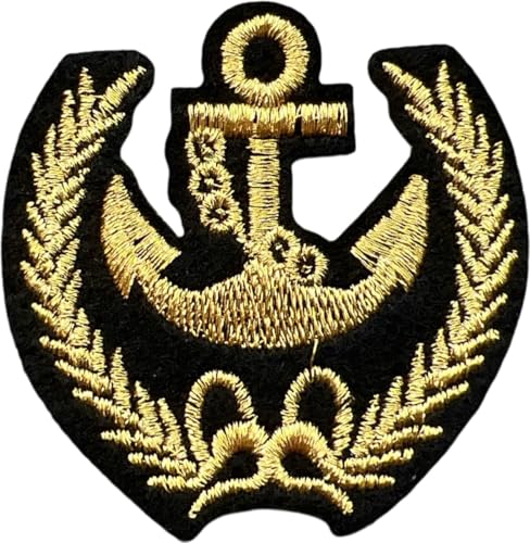 Anker Marine Emblem Bügelpatch 6cm / 6cm / Gold Schwarz Anker Marine Emblem Bügelpatch 6cm / 6cm / Gold Schwarz von SGSspecial