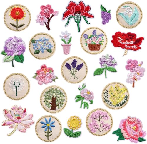 Blumen-Serie - 23-teiliges Set - Stoff & Bügelapplikation von SGSspecial