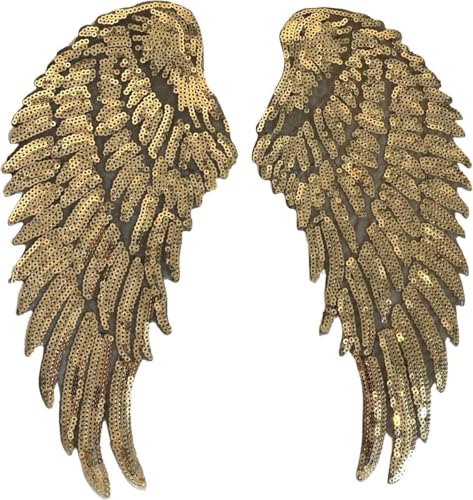 Flügel Paillette XL Bügelapplikation Patch Set 12,3 cm / 26 cm/Gold Flügel Paillette XL Bügelapplikation Patch Set 12,3 cm / 26 cm/Gold von SGSspecial