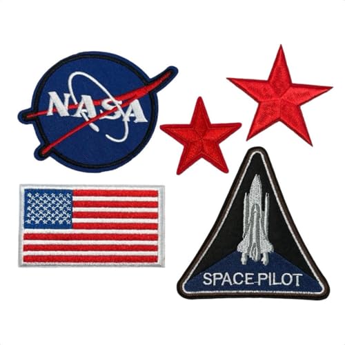 Nasa Space Pilot Bügellogo Patch Set 5 Stück 10.2 cm / 10.2 cm/Blau Rot Weiß Nasa Space Pilot Bügellogo Patch Set 5 Stück 10.2 cm / 10.2 cm/Blau Rot Weiß von SGSspecial
