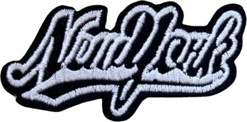 New York Text Bügel Emblem Patch 7,7 cm / 3,9 cm / Weiß Schwarz New York Text Bügel Emblem Patch 7,7 cm / 3,9 cm / Weiß Schwarz von SGSspecial