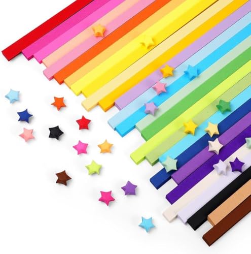 Origami Papierstreifen Sterne - 27 Farben Blätter - Origami Papier Sterne - Glücksbringer - Handwerk Dekoration - Geschenk - Kinderparty - DIY von SGSspecial