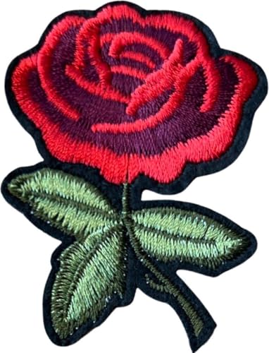 Rose Rose Blume Bügel Emblem Patch 4,9 cm / 6,5 cm/Rot Grün Rose Rose Blume Bügel Emblem Patch 4,9 cm / 6,5 cm/Rot Grün von SGSspecial