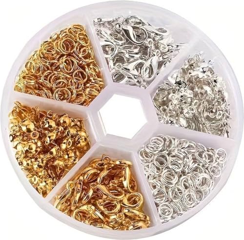 Schmuckherstellung Set - 460 Stück Karabinerverschlüsse, Ringe & Stecker - Starterpaket - Silber & Gold Schmuckherstellung Set - 460 Stück Karabinerverschlüsse, Ringe & Stecker - Starterpaket - Silber & Gold von SGSspecial