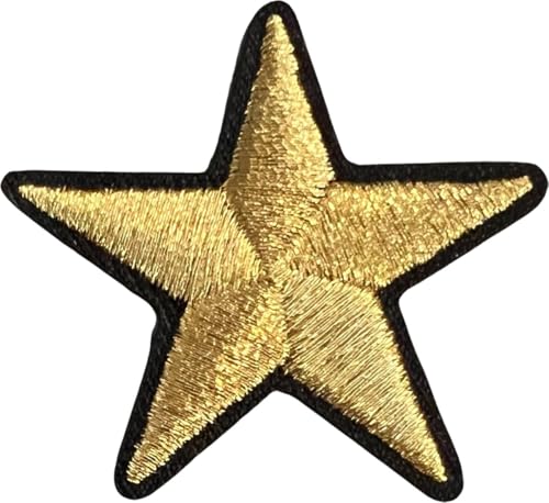 Stern Sternchen Bügelemblem Patch Gold 4cm / 4cm / Gold Schwarz Stern Sternchen Bügelemblem Patch Gold 4cm / 4cm / Gold Schwarz von SGSspecial