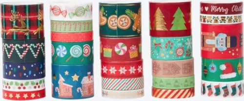 Washi Tape Set mit Weihnachtsmotiven - 25 Rollen - Verschiedene Größen - Washi Klebeband - Weihnachten - Hobby - Scrapbooking Washi Tape Set mit Weihnachtsmotiven - 25 Rollen - Verschiedene Größen - Washi Klebeband - Weihnachten - Hobby - Scrapbooking von SGSspecial