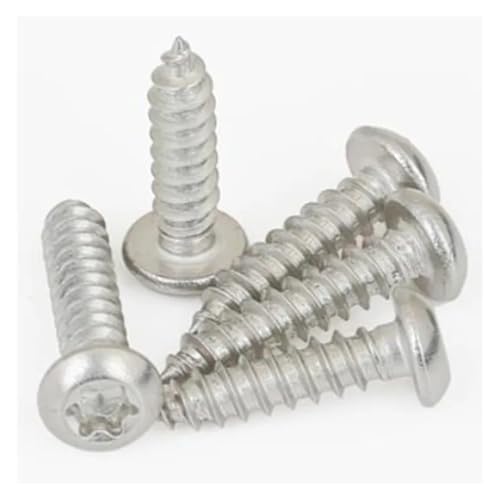 metric bolt kit, 10–100 Stück M2,6 M3 M4 M5 M6 Sechslappen-Torx-Blechschrauben mit rundem Linsenkopf, 304 Edelstahl, Holzschraube,for diy(M3x10(50pcs)) von SGYEPOCFQ