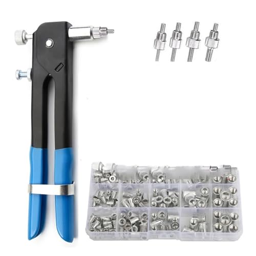 metric bolt kit, 150 STÜCKE Aluminium/Stahl Gewindenieten M3/M4/M5/M6/M8 Nieten Nieteinsätze Flachkopfschraube Nietwerkzeugsatz,for diy(Aluminum nut And Gun) von SGYEPOCFQ