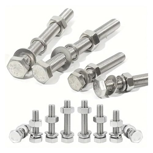 metric bolt kit, 176/620pcs304 Edelstahl M4/M5/M6/M8/M10 Heavy Duty Hex Schrauben und Muttern Kombination Kit Flache Washer Frühling,for diy(620pcs) von SGYEPOCFQ