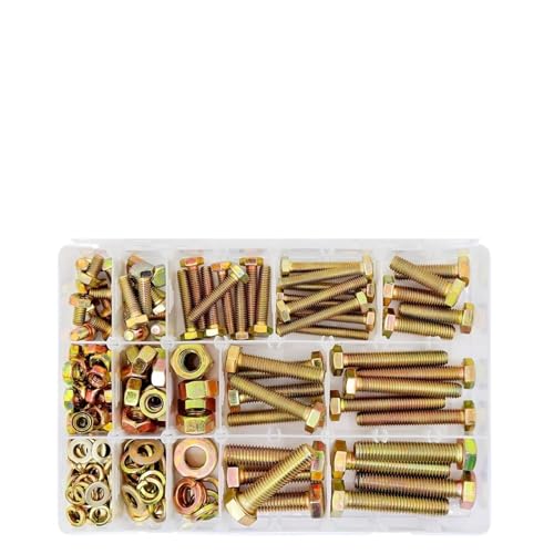 metric bolt kit, 246/596/730/1650 Stück M4 M5 M6 M8 M10 Schrauben- und Mutternklassifizierungssatz Klasse 8. Sechskantschrauben- und Unterlegscheibe aus legiertem Stahl,for diy(246PCS-M6M8M10) von SGYEPOCFQ
