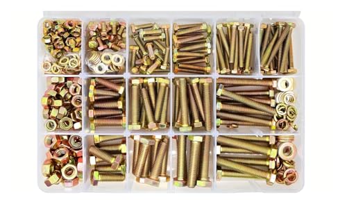 metric bolt kit, 246/596/730/1650 Stück M4 M5 M6 M8 M10 Schrauben- und Mutternklassifizierungssatz Klasse 8. Sechskantschrauben- und Unterlegscheibe aus legiertem Stahl,for diy(596PCS-M6M8M10) von SGYEPOCFQ