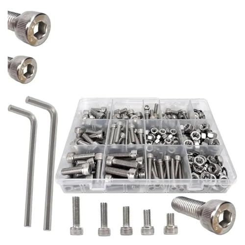 metric bolt kit, 325-teiliges M8/M6-Innensechskantschrauben-Kombinationsset aus Edelstahl, einschließlich Muttern, Unterlegscheiben und Schraubenschlüsseln, for sicheres Fasten,for diy von SGYEPOCFQ