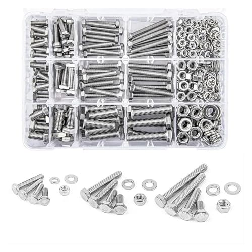 metric bolt kit, 416-teiliges Sortiment aus Sechskantschrauben und Muttern aus Edelstahl, M5, M6, M8, Innensechskantschrauben, Hardware-Werkzeuge, metrisches Schrauben-Set,for diy von SGYEPOCFQ