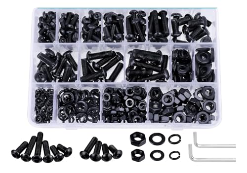 metric bolt kit, 447-teiliges metrisches Muttern- und Bolzen-Kombi-Set – M6-M8-Schraubenklassifizierung, verschiedene Maschinen, Muttern, Unterlegscheiben mit Sechskantschlüssel, 10.9,for diy von SGYEPOCFQ