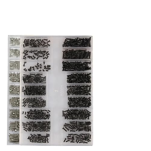 metric bolt kit, 500 Stück 18 Arten Mini-Schraubenmuttern DIY-Kit Montage Reparaturschrauben Befestigungssatz for die Reparatur von Sonnenbrillentelefonen,for diy(I) von SGYEPOCFQ
