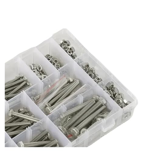 metric bolt kit, 528-teiliges M4-M5-M6-Schraubenset, Sechskantschrauben mit Muttern, Unterlegscheiben und Feder, Maschinengewinde aus Edelstahl A,for diy von SGYEPOCFQ