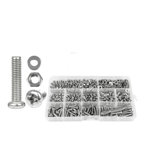 metric bolt kit, 541/721-teiliges Kreuzschlitzschrauben-Sortiment M3 M4 M5 Kreuzschlitz-Maschinenset mit Muttern-Unterlegscheibe aus Edelstahl,for diy(M4 541pcs) von SGYEPOCFQ
