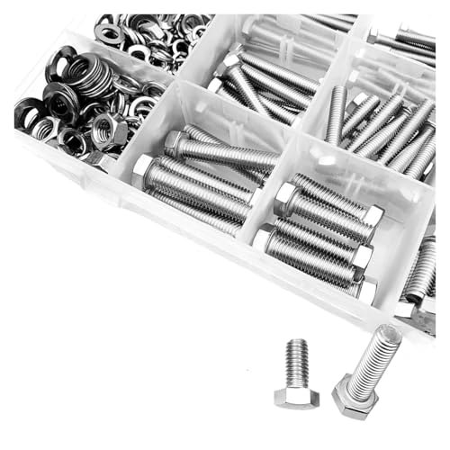 metric bolt kit, 600-teiliges M3-, M4-, M5- und M6-Schraubenset, Muttern- und Bolzen- und Federscheiben, Sechskantschrauben, Bolzenmuttern-Set, Vollgewinde,for diy von SGYEPOCFQ