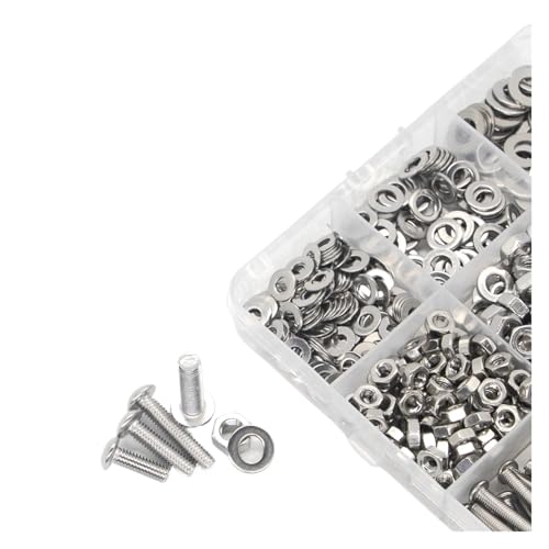 metric bolt kit, 642-teiliges Schrauben-Muttern-Unterlegscheiben-Set aus Edelstahl 304 in verschiedenen Größen M3–M5, hochgradig rostfrei, perfekt for Möbel/Elektronik/Heimwerkerarbeiten,for diy von SGYEPOCFQ