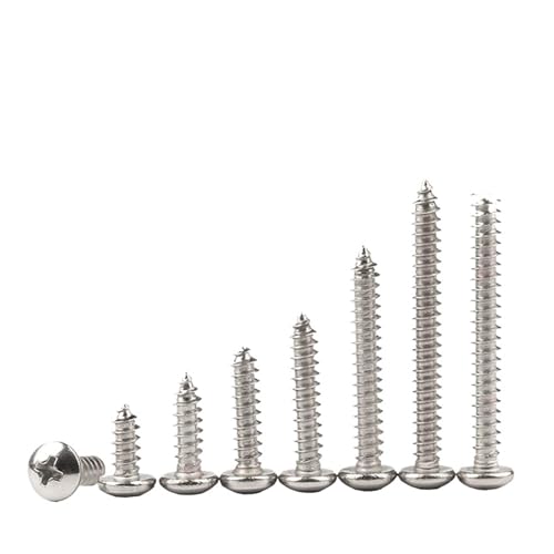 metric bolt kit, M1.4 .7 M2 .2 .6 M3 .5 M4 M5 M6 Kleine selbstschneidende Kreuzschlitz-Flachkopfschraube aus Edelstahl 304,for diy(6mm,M1.4 x 50Pieces) von SGYEPOCFQ