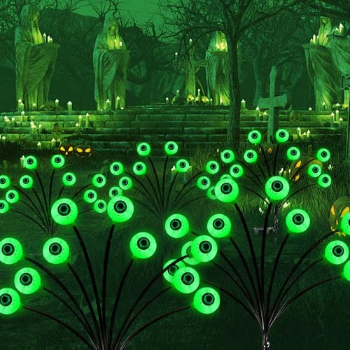 2 Stück Halloween Deko Licht Outdoor, 10LED Halloween Augapfel Gartenlichter IP65 Wasserdicht Solarlampen Augapfel H-alloween Lichter Solar HalloweenDeko Lichterkette für für Außen Garten,Spukhäuser 2 Stück Halloween Deko Licht Outdoor, 10LED Halloween Augapfel Gartenlichter IP65 Wasserdicht Solarlampen Augapfel H-alloween Lichter Solar HalloweenDeko Lichterkette für für Außen Garten,Spukhäuser von SGZIOO