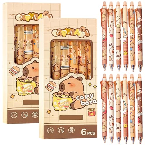 SGZIOO 12 Stück Capybara Stifte mit Vielseitig Capybara Radiergummi, Radierbarer Capybara Stift, Capibara Radierbarer Kugelschreiber, Kapibara Radierbare Stifte für Schul Bürobedarf für Mädchen Jungen SGZIOO 12 Stück Capybara Stifte mit Vielseitig Capybara Radiergummi, Radierbarer Capybara Stift, Capibara Radierbarer Kugelschreiber, Kapibara Radierbare Stifte für Schul Bürobedarf für Mädchen Jungen von SGZIOO