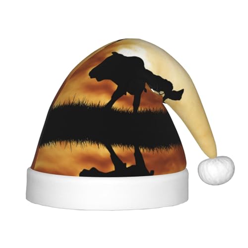 SGZLZBWK Coole Weihnachtsmannmütze, Motiv: Stier, weich, gemütlich, Weihnachtsmütze für Kinder, klassische Weihnachtsmütze für Neujahrsparty SGZLZBWK Coole Weihnachtsmannmütze, Motiv: Stier, weich, gemütlich, Weihnachtsmütze für Kinder, klassische Weihnachtsmütze für Neujahrsparty von SGZLZBWK