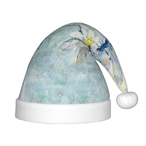 SGZLZBWK Libellen-Lotus-Weihnachtsmannmütze, weiche, gemütliche Weihnachtsmütze für Kinder, klassische Urlaubsmütze für Neujahrsparty SGZLZBWK Libellen-Lotus-Weihnachtsmannmütze, weiche, gemütliche Weihnachtsmütze für Kinder, klassische Urlaubsmütze für Neujahrsparty von SGZLZBWK