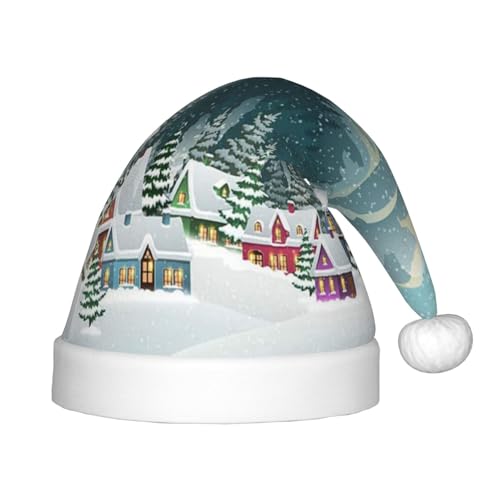 SGZLZBWK Weihnachtsmannmütze, schneebedeckte Dorfstadt, weiche, gemütliche Weihnachtsmütze für Kinder, klassische Urlaubsmütze für Neujahrsparty SGZLZBWK Weihnachtsmannmütze, schneebedeckte Dorfstadt, weiche, gemütliche Weihnachtsmütze für Kinder, klassische Urlaubsmütze für Neujahrsparty von SGZLZBWK