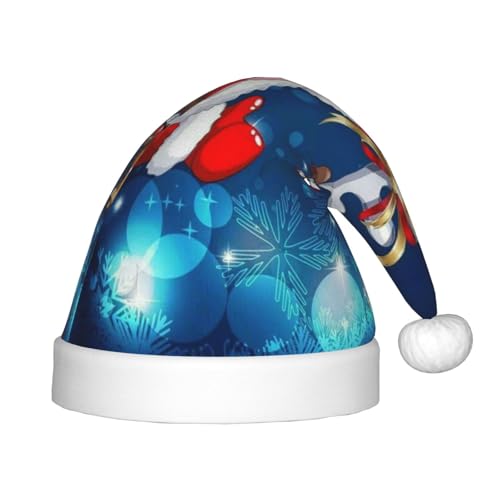 SGZLZBWK Weihnachtsmütze mit Weihnachtsmann und Hirsch, Elch, weich, gemütlich, Weihnachtsmütze für Kinder, klassische Urlaubsmütze für Neujahrsparty SGZLZBWK Weihnachtsmütze mit Weihnachtsmann und Hirsch, Elch, weich, gemütlich, Weihnachtsmütze für Kinder, klassische Urlaubsmütze für Neujahrsparty von SGZLZBWK